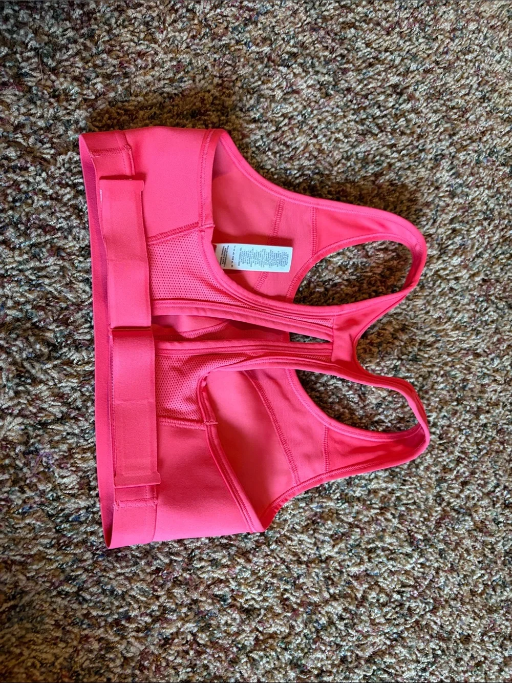 Nike Hot Pink Racerback Sports Bra with White Swoosh